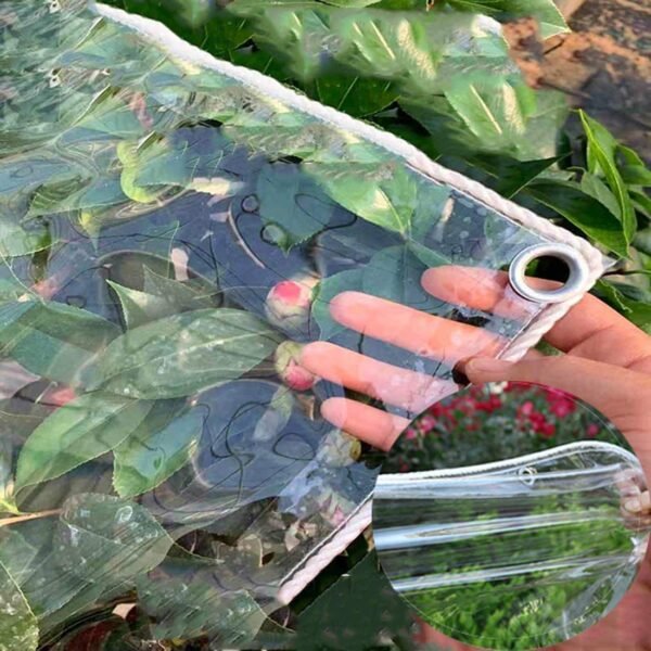 Clear Tarpaulin Waterproof Thicken PVC Plastic Dustproof Rainproof Windproof Plant Tarp Cover, 18 Sizes (Clear-0.40 mm, 1X1.5M) - Image 5