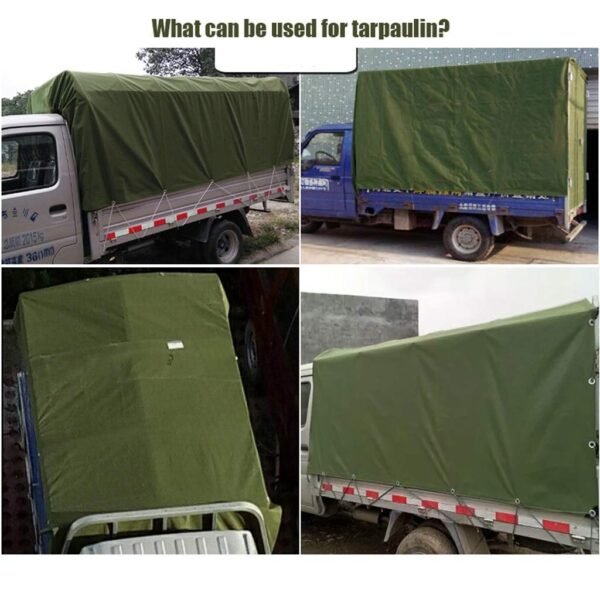 Heavy Duty Canvas Tarps, Waterproof Tarpaulin 500 GSM UV Resistant, Rustproof Grommets, Reinforced Edges & Multiporpuse Use Green (Size 15 ft x 12 ft) - Image 5