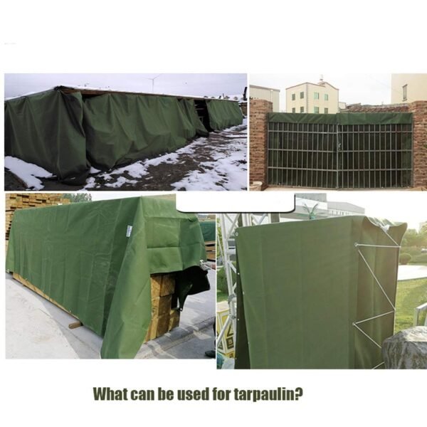 Heavy Duty Canvas Tarps, Waterproof Tarpaulin 500 GSM UV Resistant, Rustproof Grommets, Reinforced Edges & Multiporpuse Use Green (Size 12 ft x 12 ft) - Image 4