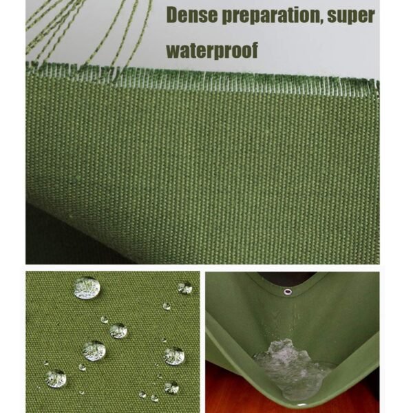 Heavy Duty Canvas Tarps, Waterproof Tarpaulin 500 GSM UV Resistant, Rustproof Grommets, Reinforced Edges & Multiporpuse Use Green (Size 12 ft x 12 ft) - Image 5